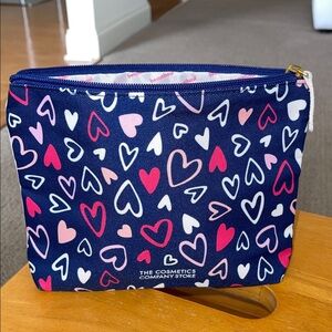 The Cosmetics Company Store Heart Patterned Cosmetic Pouch NEW
